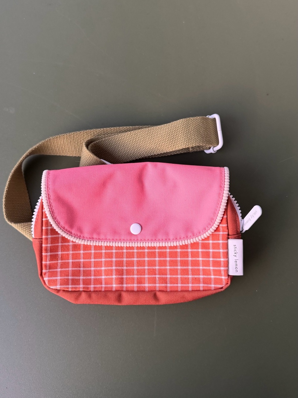 Sticky lemon Pink & Coral Kids Crossbody Fanny pack Bag